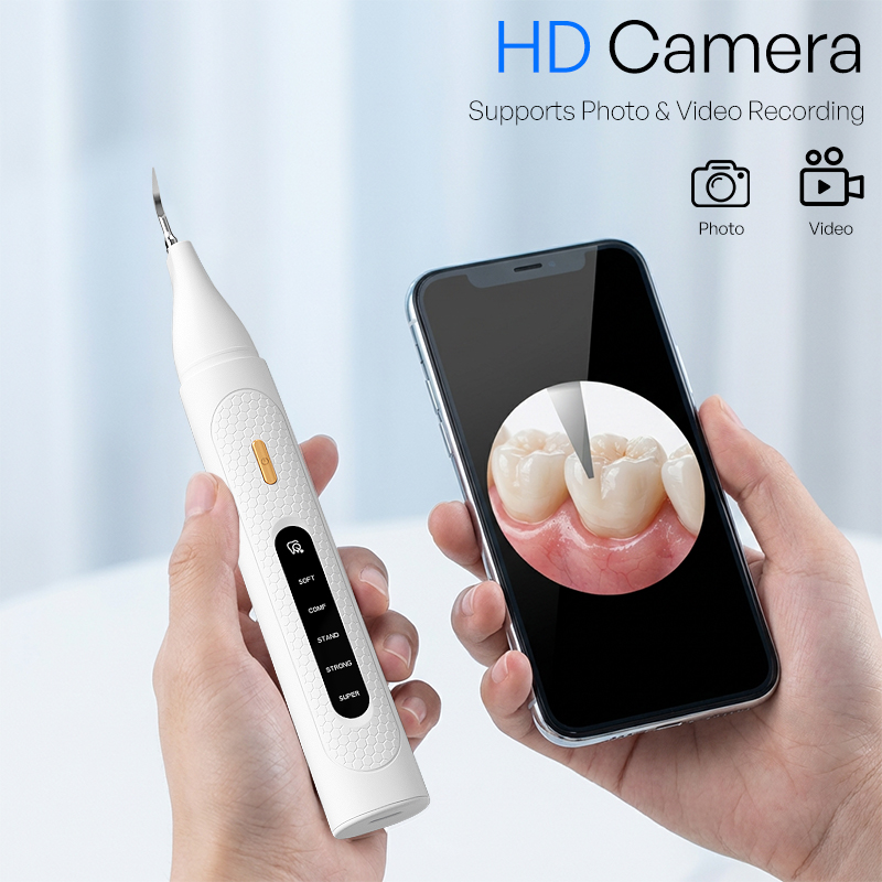 Teeth Whitening Mouthwash - Pulitore Dentale a Ultrasuoni con Telecamera,